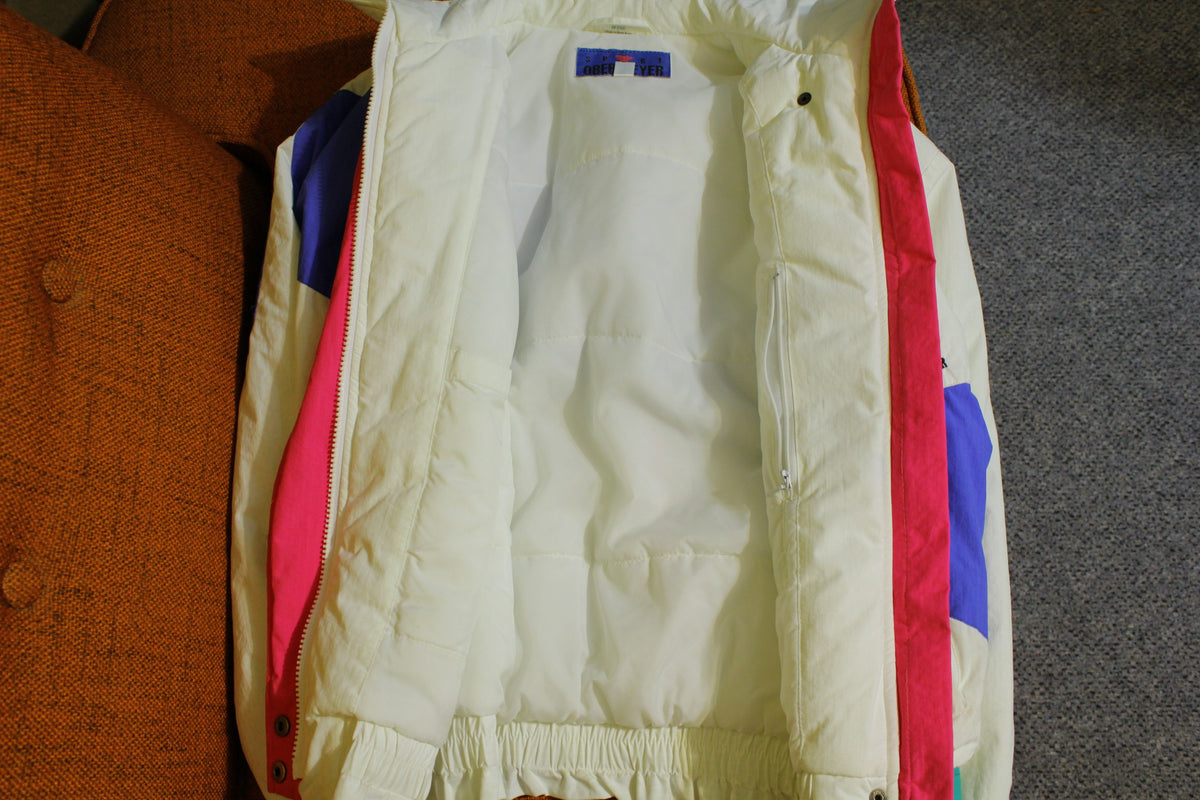 Obermeyer Sport Dynamite Vintage 90s Fluorescent Color Block Neon Ski Jacket