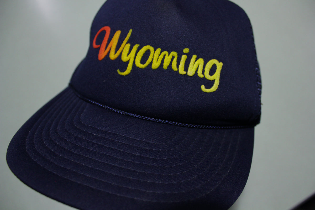 Wyoming Cord Rope Vintage 80's Adjustable Snap Back Hat