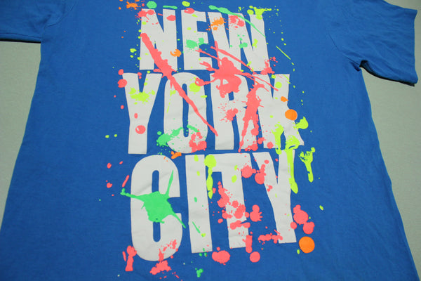 New York City NYC Vintage 90s Paint Splatter Graffiti Tourist T-Shirt