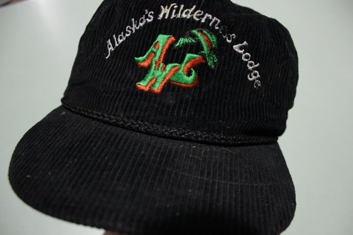 Alaskan Wilderness Lodge Corduroy Cord Rope Vintage 80's Adjustable Back Hat