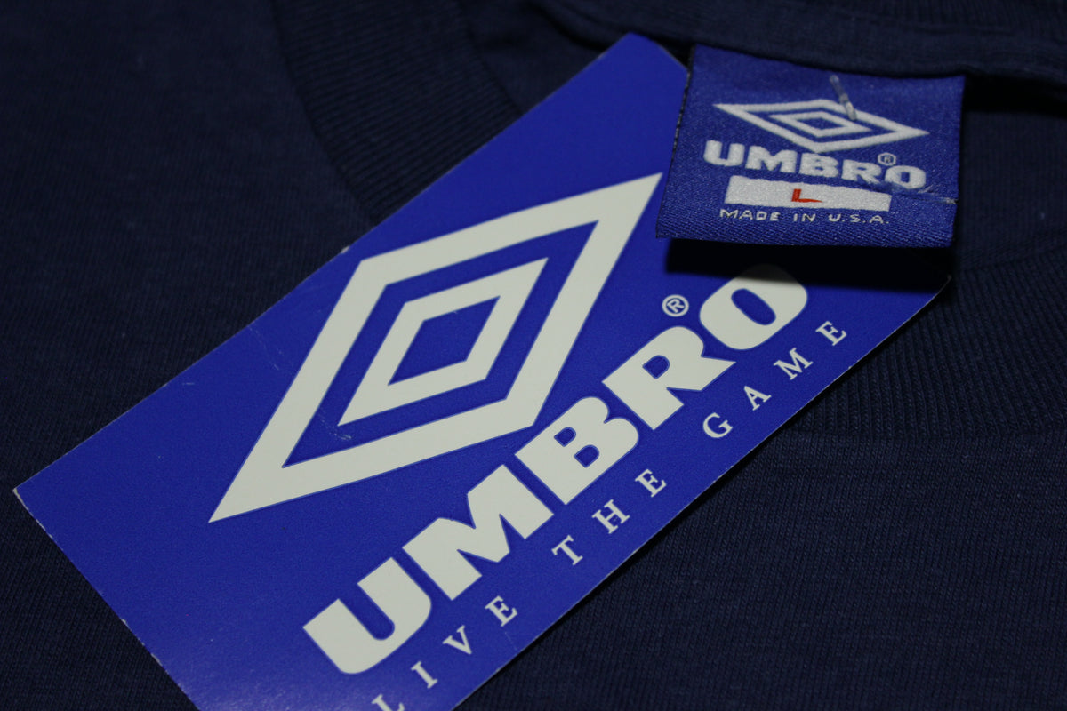 BRO Vintage Deadstock 90's Umbro NWT Mint Crisp Made in USA Single Stitch T-Shirt