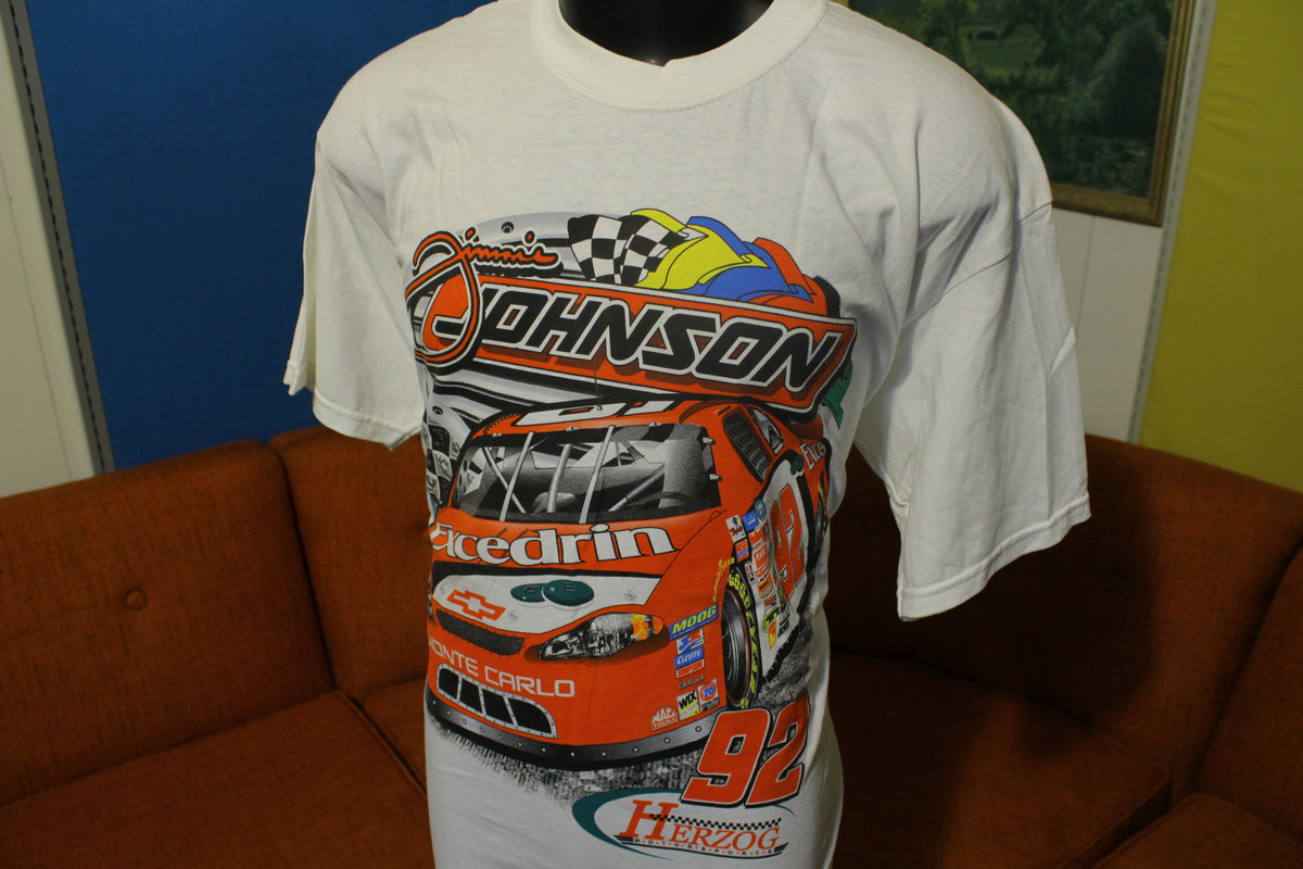 Jimmie Johnson 92 Excedrin Monte Carlo Vtg 2001 Nascar Herzog Motorsports T-Shirt