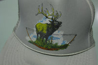 Elk Big Horn Bow Hunting 1988 Rope Cord Vintage 80's Adjustable Snap Back Hat