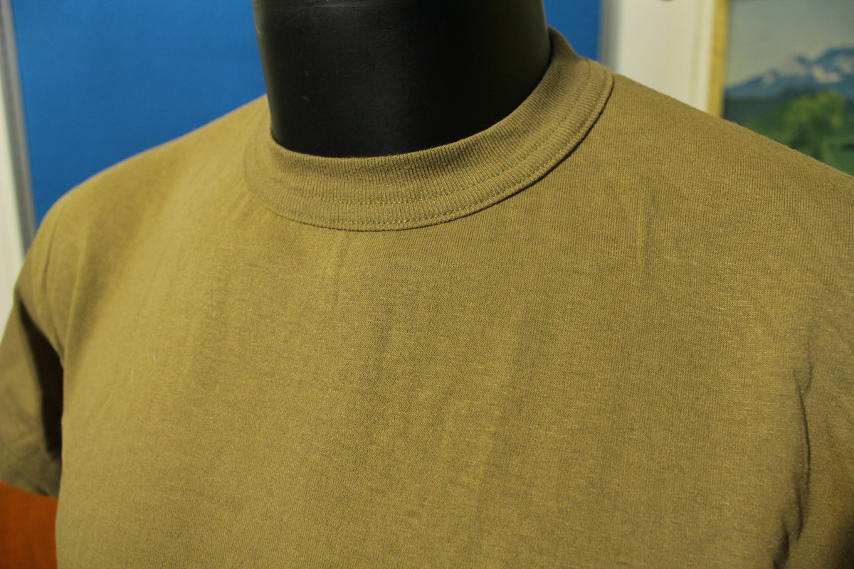 Soffe Made In USA Blank Brown Tee Shirt T-shirt.  Vintage Soft and Thin.