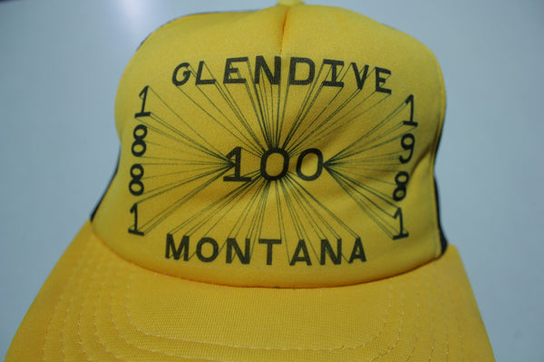 Glendive Montana 100 1881-1981 Vintage 80's Adjustable Snap Back Hat