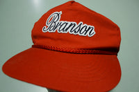 Branson Missouri Script Spellout Rope Cord Vintage 80's Adjustable Snap Back Hat