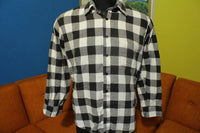 Club International Tip Top Black White Checkered Long Sleeve Flannel Shirt. Vtg 80's