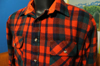 Northwest Territory Vintage Lumberjack Flannel Long Sleeve Red Plaid Shirt.