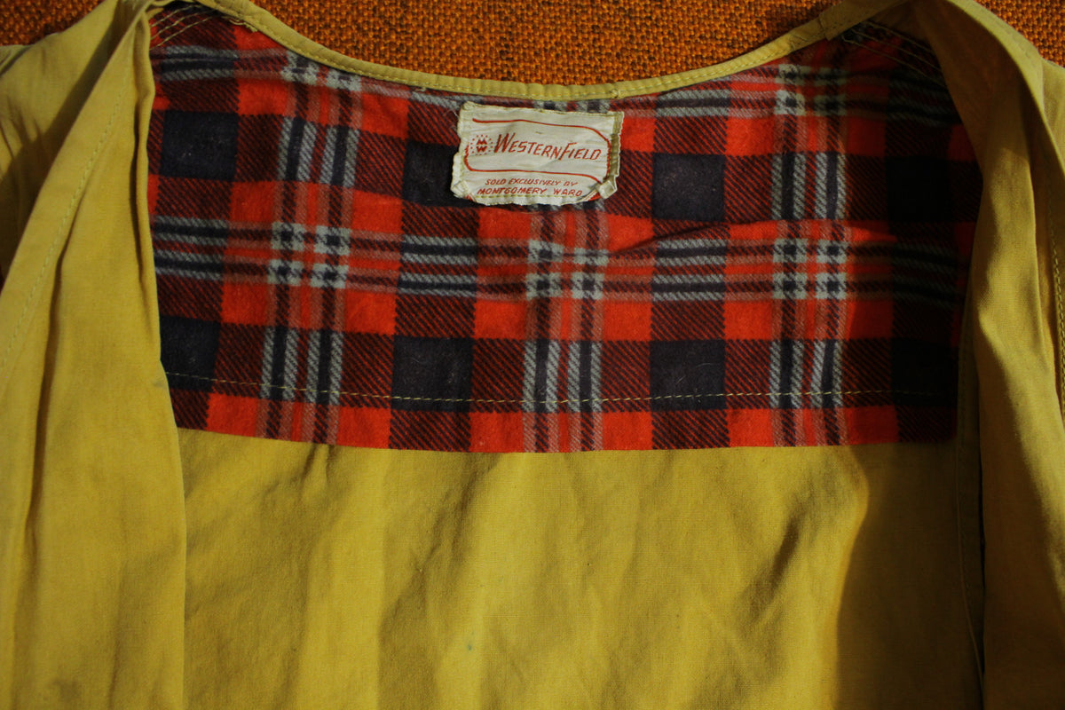 Westernfield Montgomery Ward Shooting Hunting Vest 40's 50's Flannel Lined