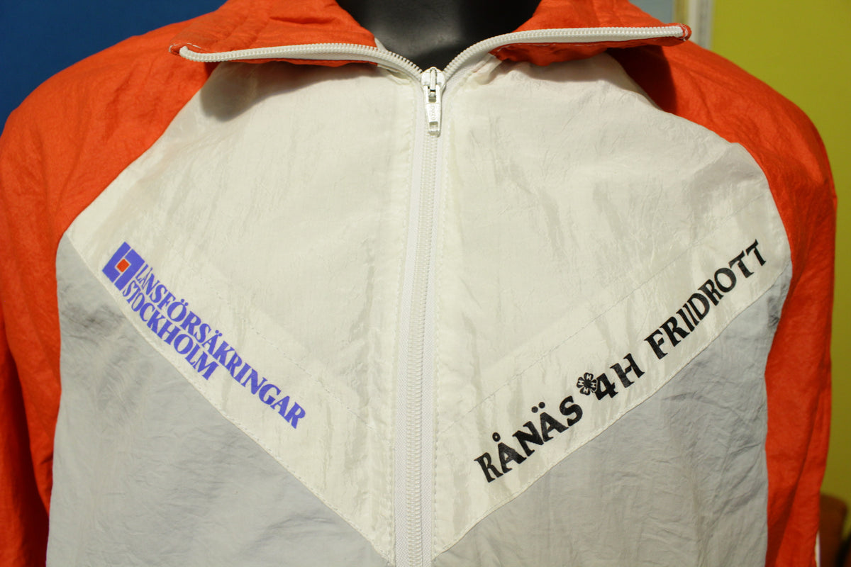 Lansforsakringar Stockholm Sweden Ranas 4h Friidrott Vintage 80's Track Windbreaker Jacket.