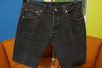 Levis Red Tab 501 Vintage Button Fly Black Jean Shorts. 80's USA Made. 32 Waist