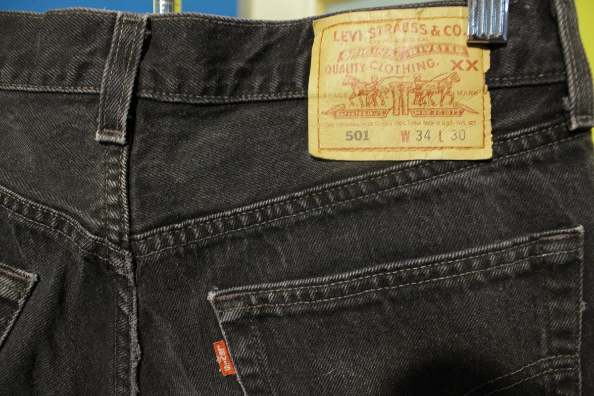 Levis Red Tab 501 Vintage Button Fly Black Jean Shorts. 80's USA Made ...