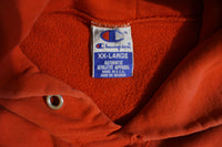 Champion Vintage Blue Bar Faded Red Embroidered USA Made Hoodie Sweatshirt 80's
