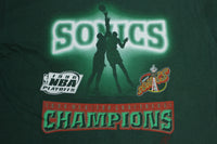 Seattle Sonics 1996 Champions Vintage NBA Playoffs 90's Lee Sport USA T-Shirt
