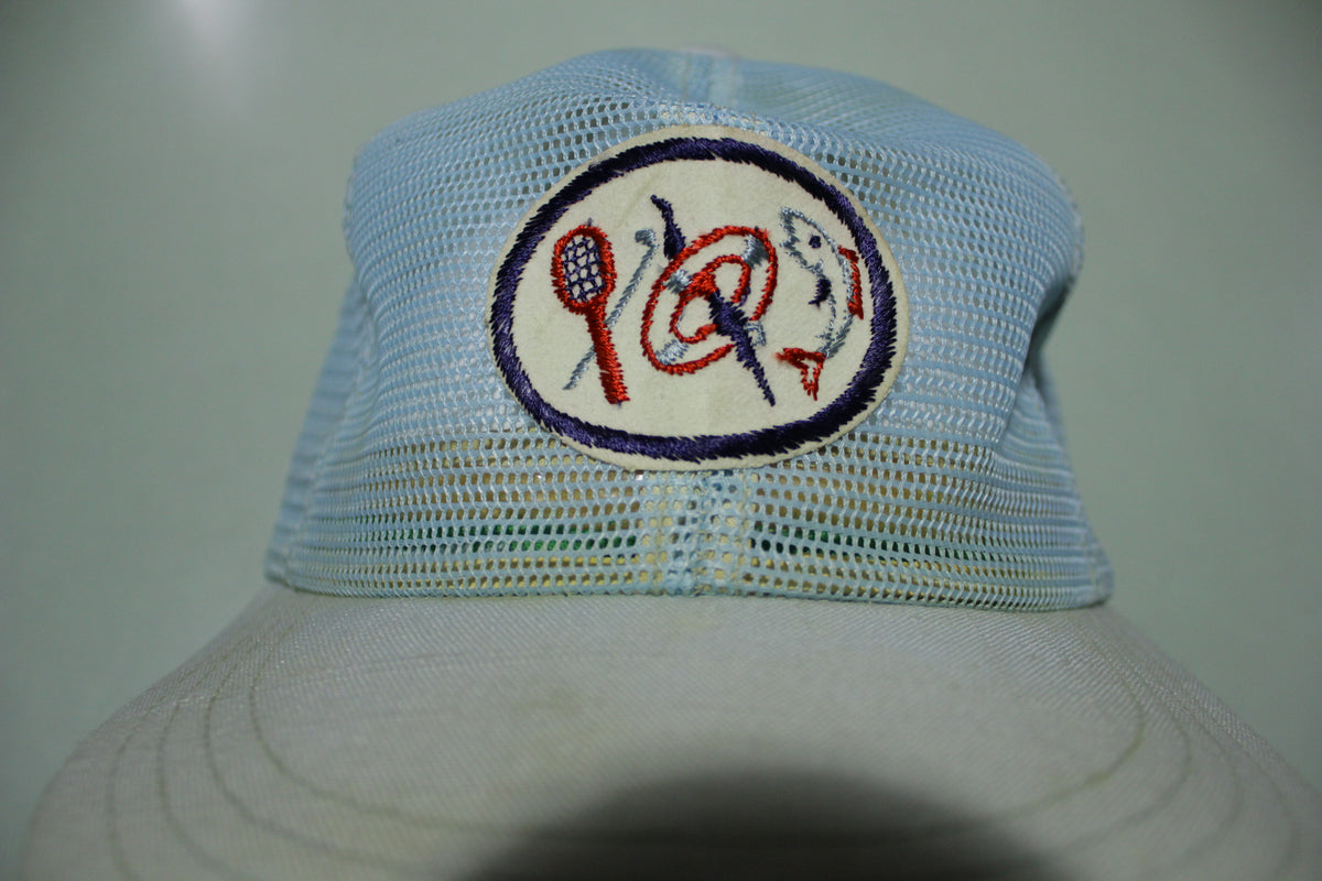Racquet Fish Dolphin 10 Golf Sports Vintage 80's Adjustable Snap Back Hat