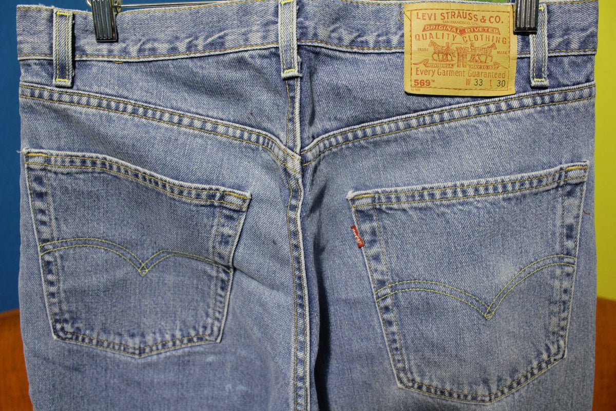 Levis Dry Goods Red Tab 569 Vintage 80's Loose Fit Jeans Made in USA Men's 34x30