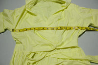 Summer 1970s Vintage Yellow Wrap Short Sleeve Dress