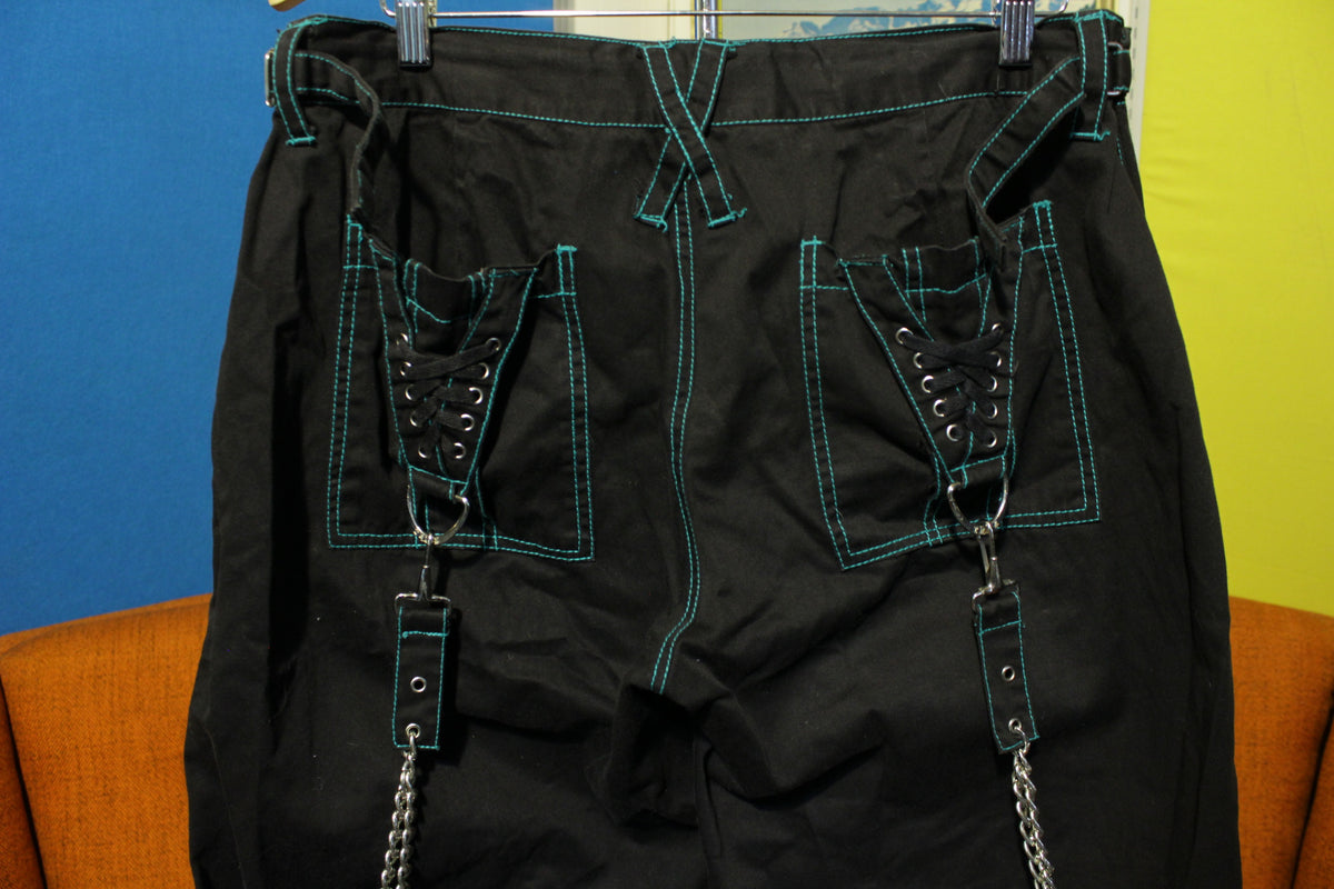 Vintage Y2K Daang Goodman Tripp NYC Black Pants / Goth Chains and Zippers  Wide Leg Pants / OG 90s Hot Topic -  Sweden