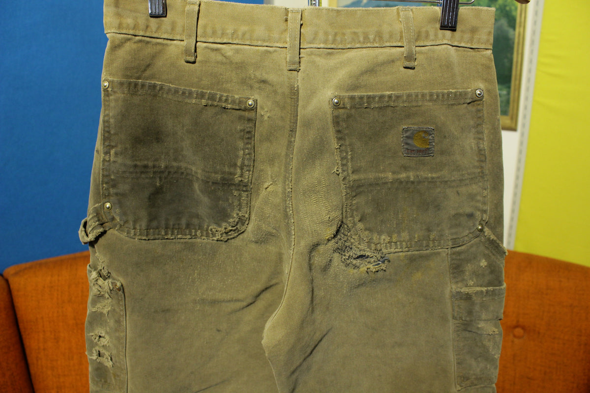 Carhartt B01 30x30 Washed Duck Work Pants Heavily Distressed USA Made