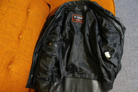 FIRST Genuine Leather Black Motorcycle Biker Jacket 1st Rocker Riding Coat VTG