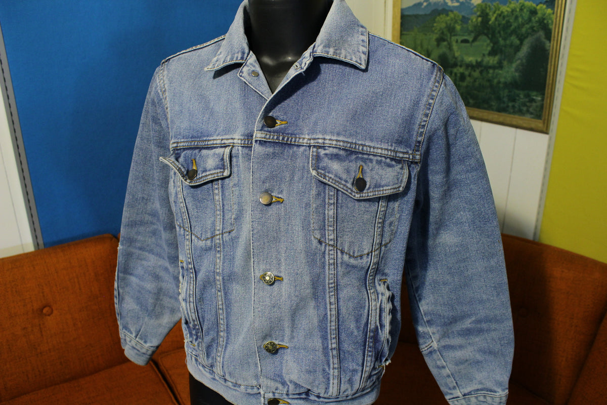 Vintage 70s Mens Coat Long Denim Jacket Blue Jean Jacket -  Hong Kong