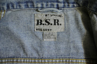By Special Request Vintage BSR 80s Trucker Denim Jean Jacket Faded Distressed Rocker