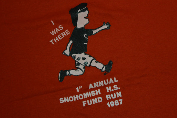 1st Annual Snohomish H.S. Fund Run 1987 Vintage 80's Jerzees T-Shirt USA