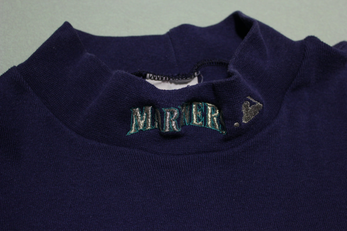 Seattle Mariners Turtle Neck Embroidered Made in USA Majestic Diamond Collection T-Shirt