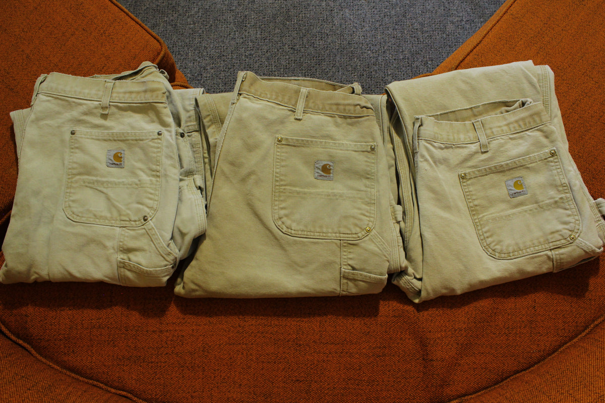 Men’s Vintage Carhartt Double Knee Brown Work Pants Size 38x30