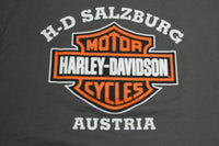 Live To Ride Harley Davidson 1998 Vintage 90's Salzburg Austria Single Stitch USA T-Shirt