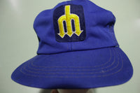 Seattle Mariners 1st Original Logo Vintage 70's 80's Adjustable Snap Back Trucker Hat