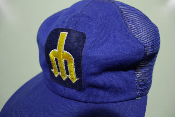 Seattle Mariners 1st Original Logo Vintage 70's 80's Adjustable Snap Back Trucker Hat