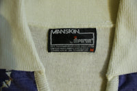 Manskin Forum Vintage Long Sleeve Cocaine White Western Disco 70s Polo Sweater