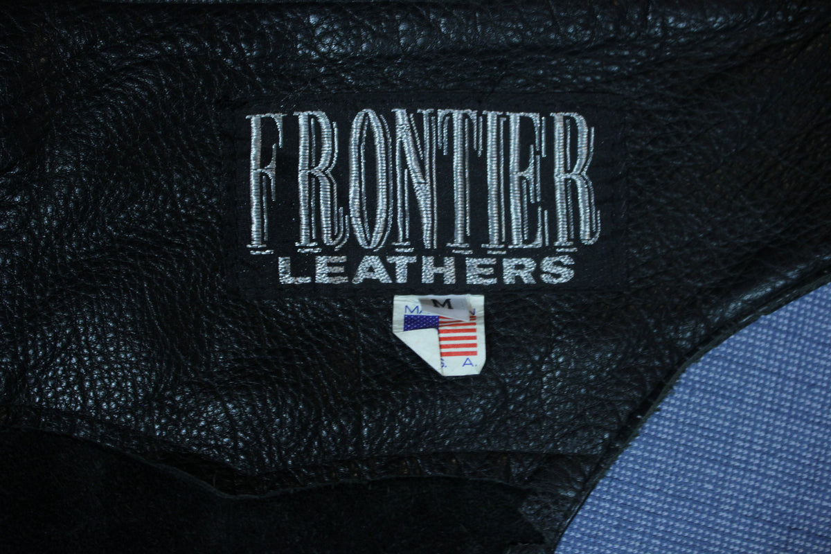 Frontier Vintage USA Made Ass Less Leather Chaps Motorcycle Biker Pants Riding