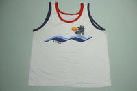Hawaii Sunset Palm Beach The Knit Made in USA Vintage 80's Tank Top T-Shirt