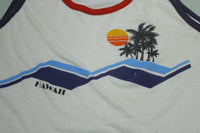 Hawaii Sunset Palm Beach The Knit Made in USA Vintage 80's Tank Top T-Shirt