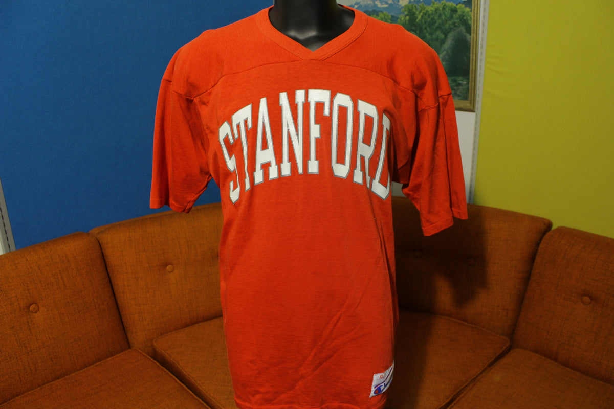 Stanford Champion Rochester 80's Red USA Jersey Vintage Shirt Big Label