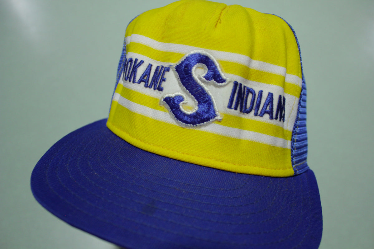 Spokane Indians AJD Lucky Stripes Vintage 80's Adjustable Snap Back Trucker Hat