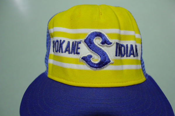 Spokane Indians AJD Lucky Stripes Vintage 80's Adjustable Snap Back Trucker Hat