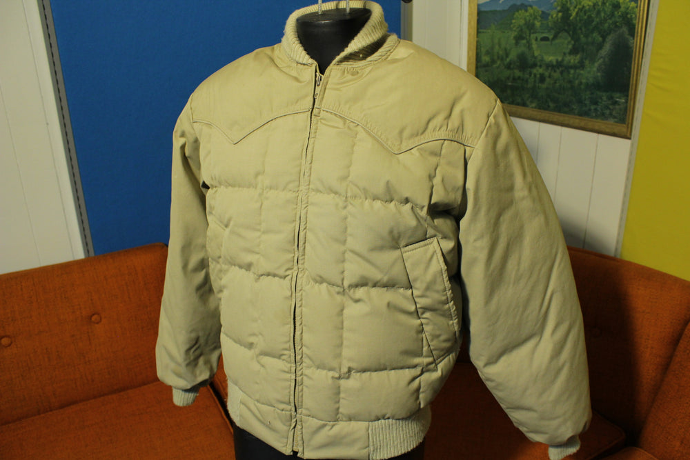 Tempco Vintage Goose Down Quilt Jacket Coat Beige USA Made