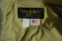 Tempco Vintage Goose Down Quilt Jacket Coat Beige USA Made Mens Medium 70s