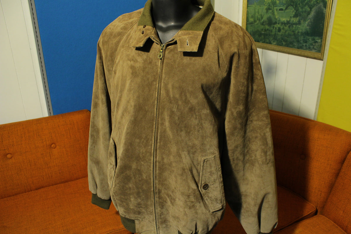 Pendleton Suede Leather Bomber Mens Jacket Coat Harrington XXL Tan Brown NWOT