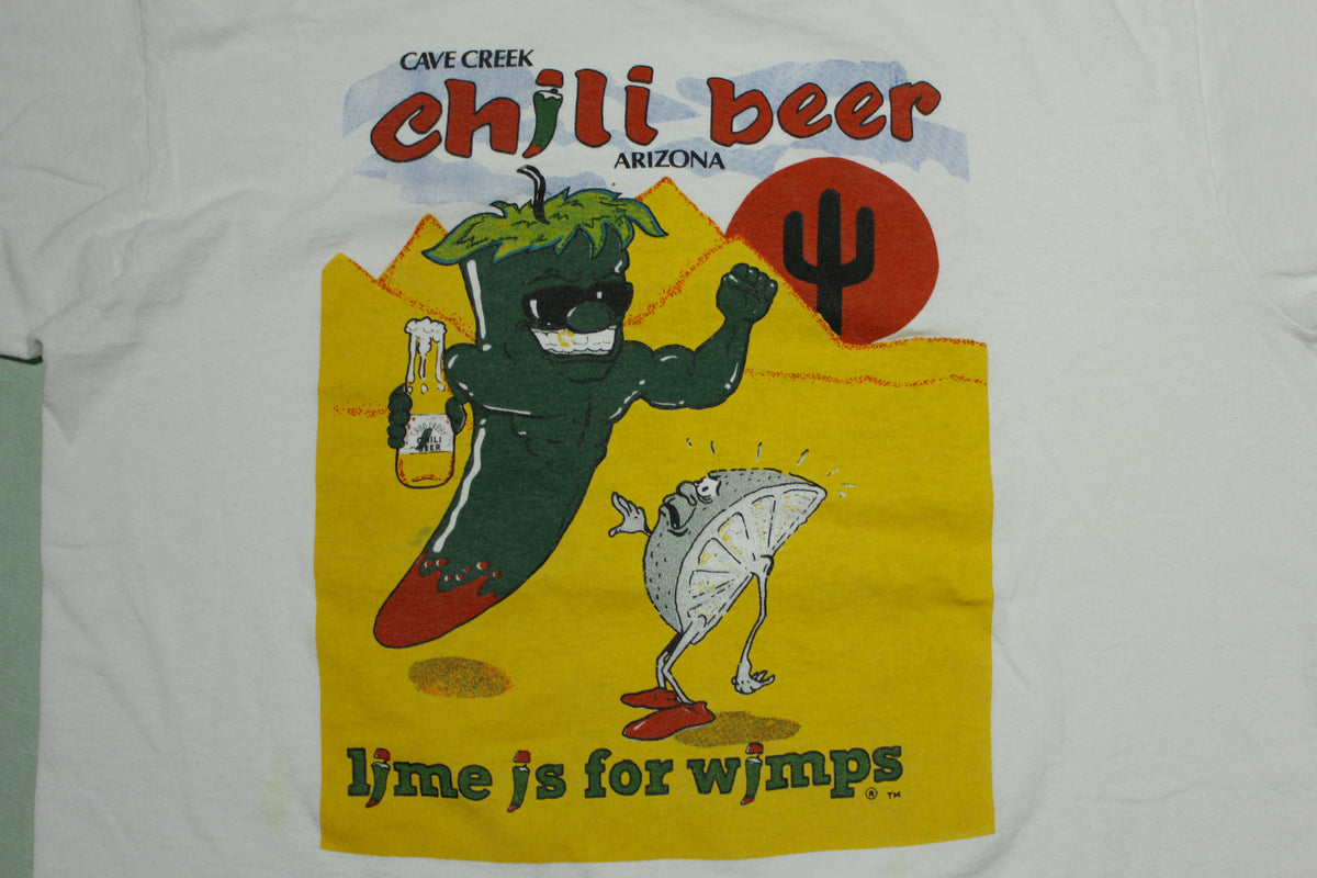 Cave Creek Chili Beer Arizona NFL Vintage 90's Fruit of the Loom Made in USA T-Shirt