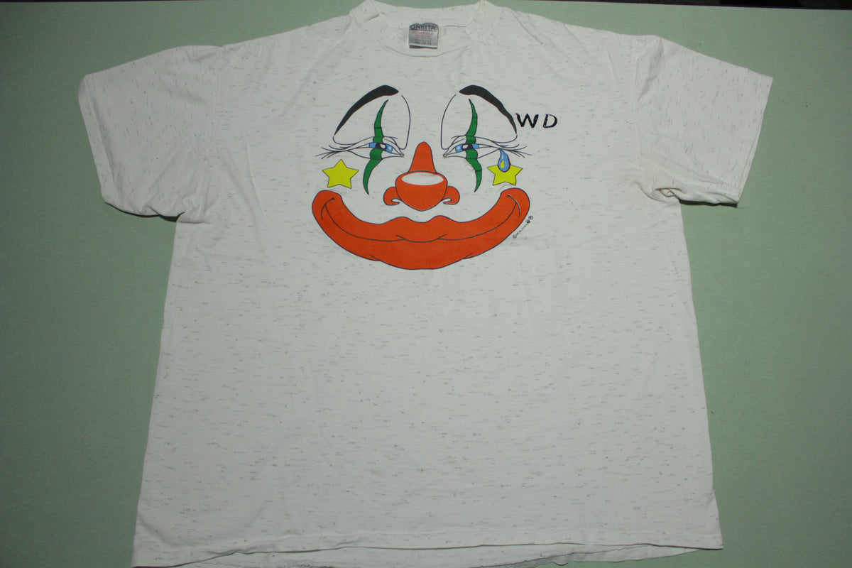 Crying Clown Tragedy Vintage 90's Oneita Made in USA T-Shirt