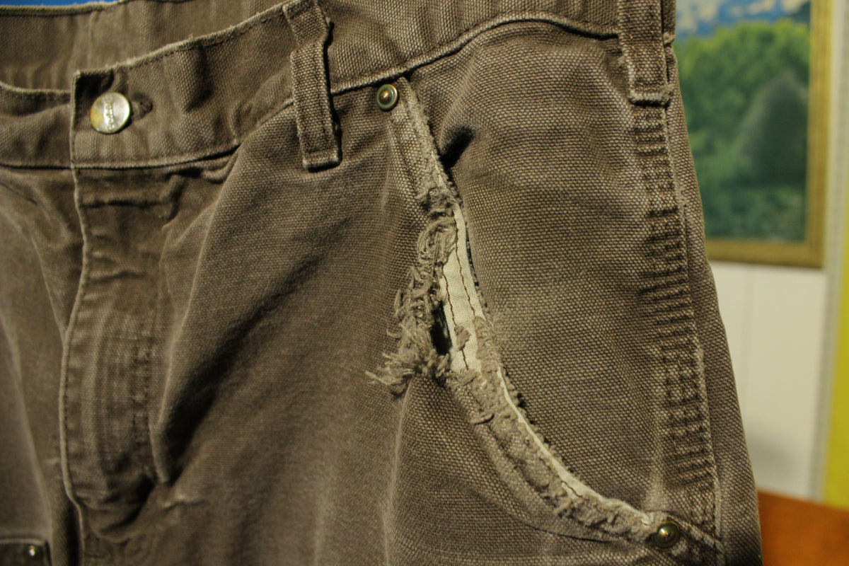 Carhartt Washed-Duck Double-Front Work Pants for Men - Dark Brown - 38x32