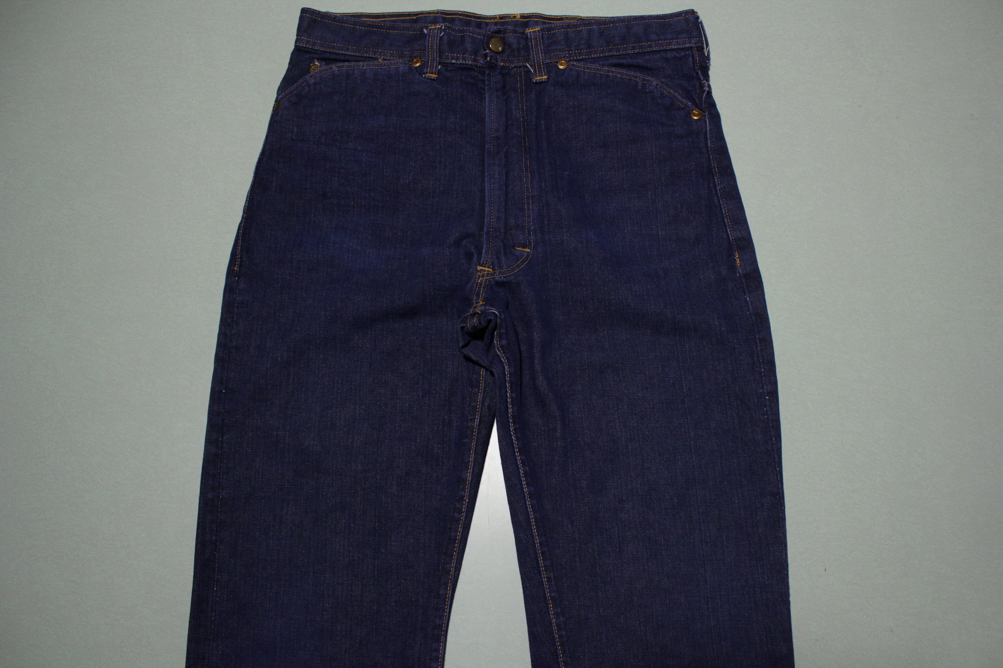 Sears Roebucks Vintage 50's Selvedge Red Line Dark One Wash Denim Blue Jeans