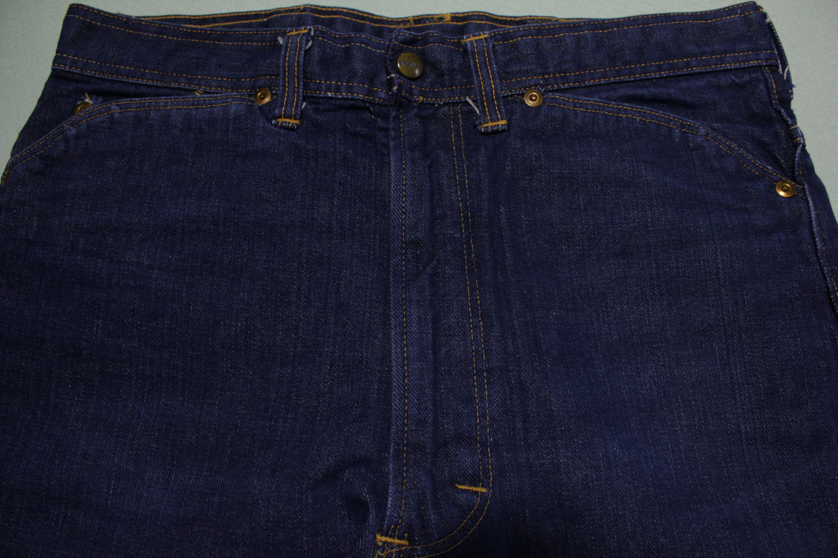 Sears Roebucks Vintage 50's Selvedge Red Line Dark One Wash Denim Blue Jeans