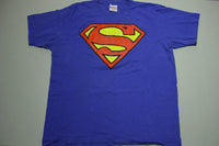 Superman DC Comics Big Emblem Chest Logo Vintage 90's Gildan Promo T-Shirt