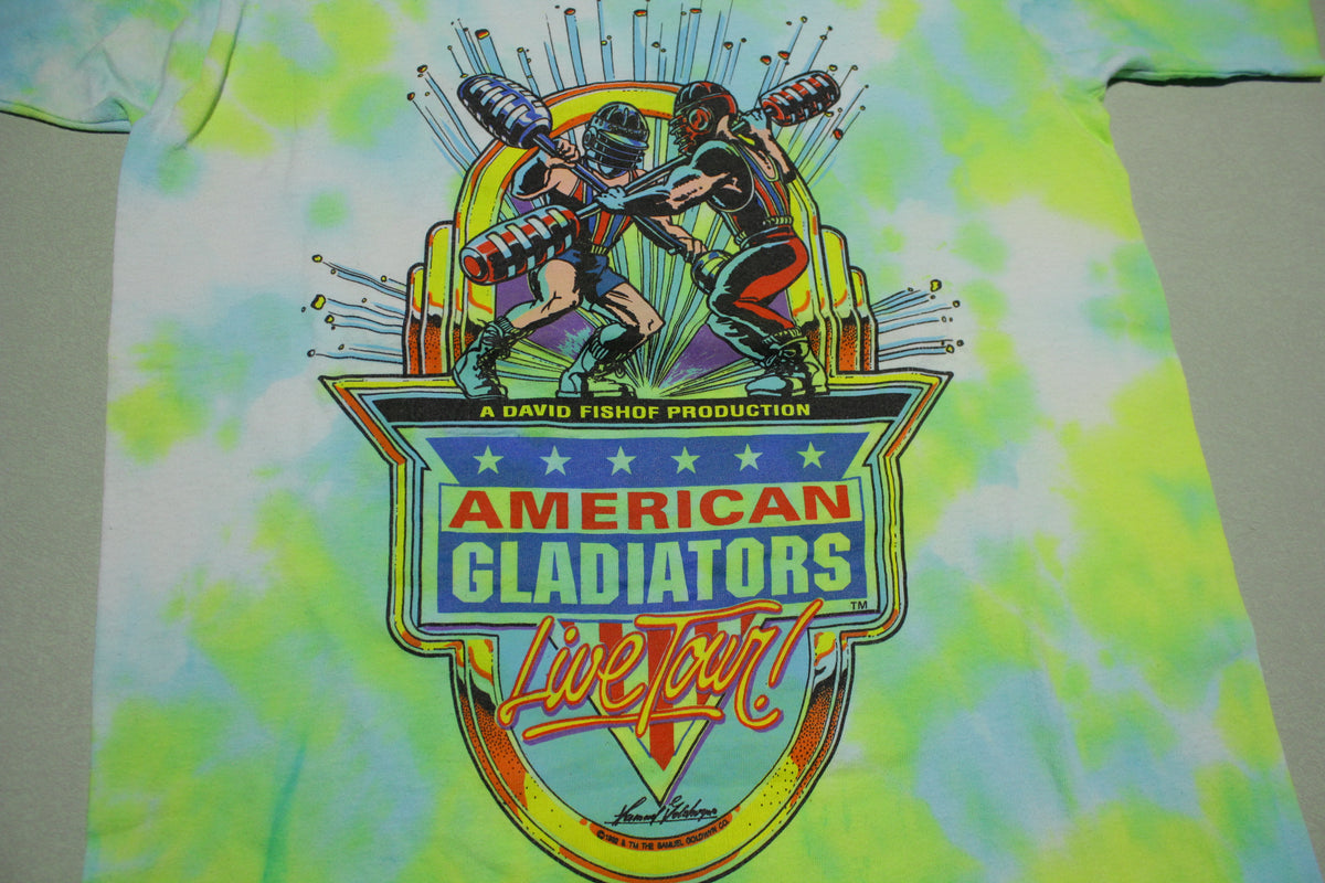 American Gladiators Vintage 1992 Tie Dye Live Tour Only The Strong Survive T-Shirt