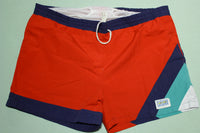 Laguna Vintage 80's Gym Tennis Style Color Block Swimming Trunks / Shorts